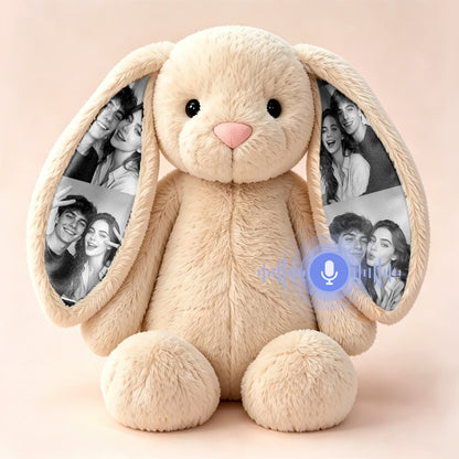 Personalized Voice Recording Bunny Plush – Custom Photo & Sound Gift