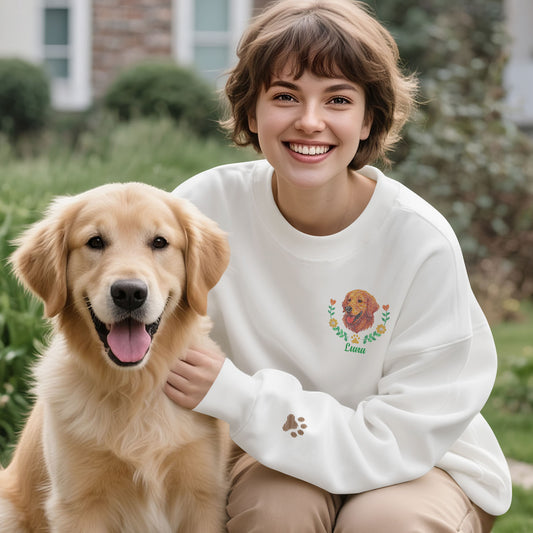 Custom Embroidered-Style Pet Sweatshirt