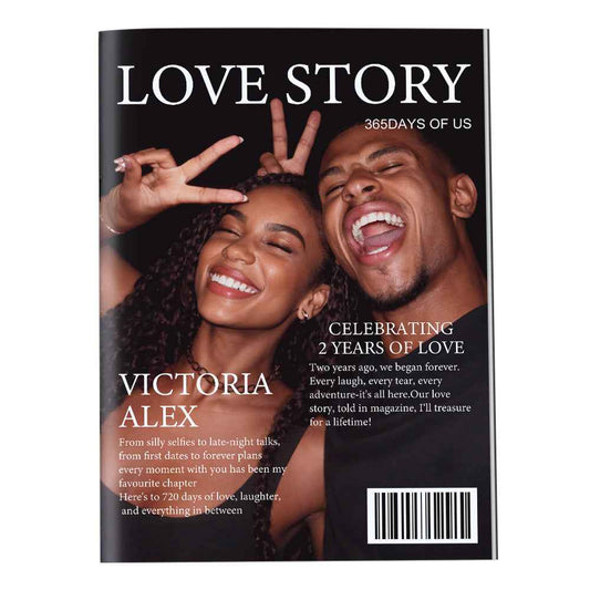 Personalized Love Story Magazine for Couples – Custom Photo Anniversary Keepsake Gift