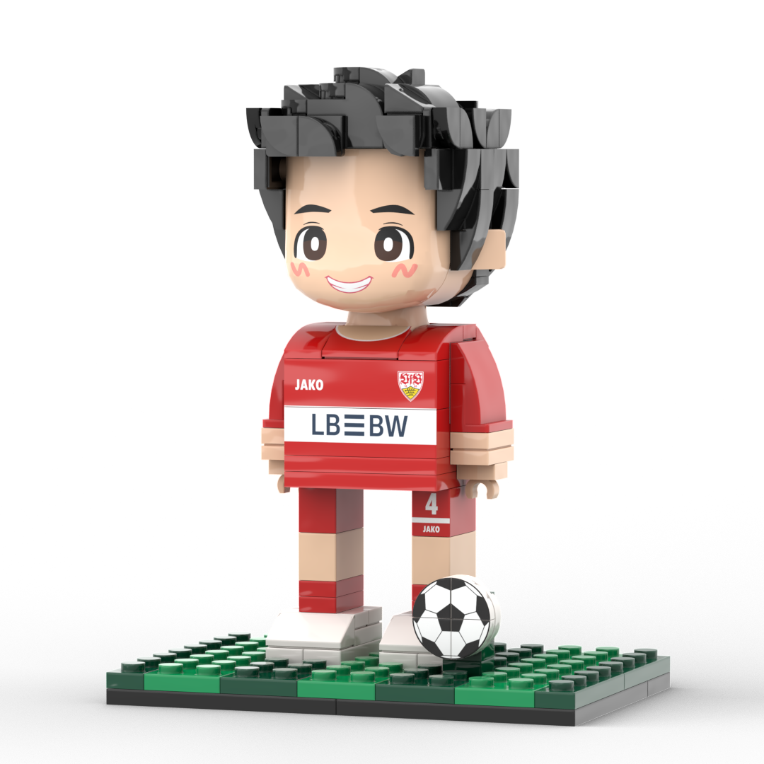 Gepersonaliseerde 1-persoons stenen figuren met voetbalthema, cadeau voor een verjaardag of Valentijnscadeau voor een voetballer
