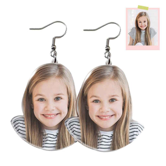Custom Photo Acrylic Earrings Personalized Face Earrings Birthday Gift For Her