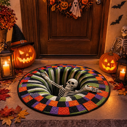 3D Optical Illusion Halloween Rug, Bottomless Hole Spooky Non-Slip Area Rug for Halloween Party & Home Decor
