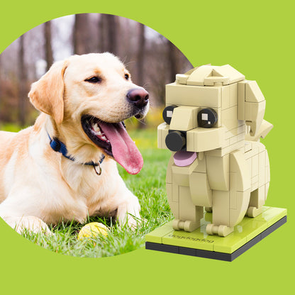Volledig aanpasbare Labrador 1 Hond Foto Aangepaste Baksteenfiguren Kleine Deeltjes Blok Baksteenfiguren Aangepaste Labrador Alleen