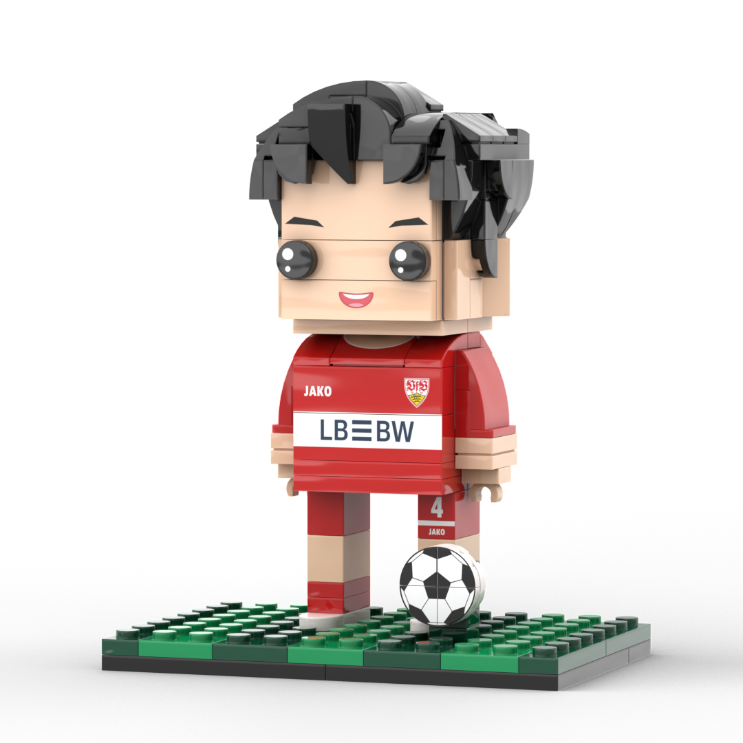 Gepersonaliseerde 1-persoons stenen figuren met voetbalthema, cadeau voor een verjaardag of Valentijnscadeau voor een voetballer
