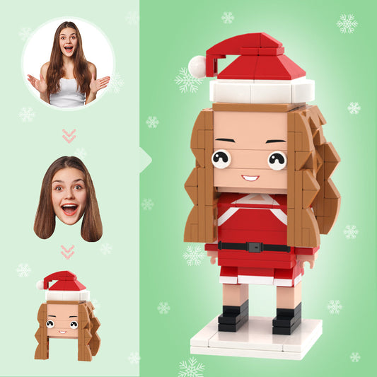 Christmas Gifts Custom Head Brick Figures Personalized Christmas Girl Brick Figures 