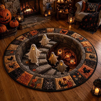 3D Optical Illusion Halloween Rug, Bottomless Hole Spooky Non-Slip Area Rug for Halloween Party & Home Decor