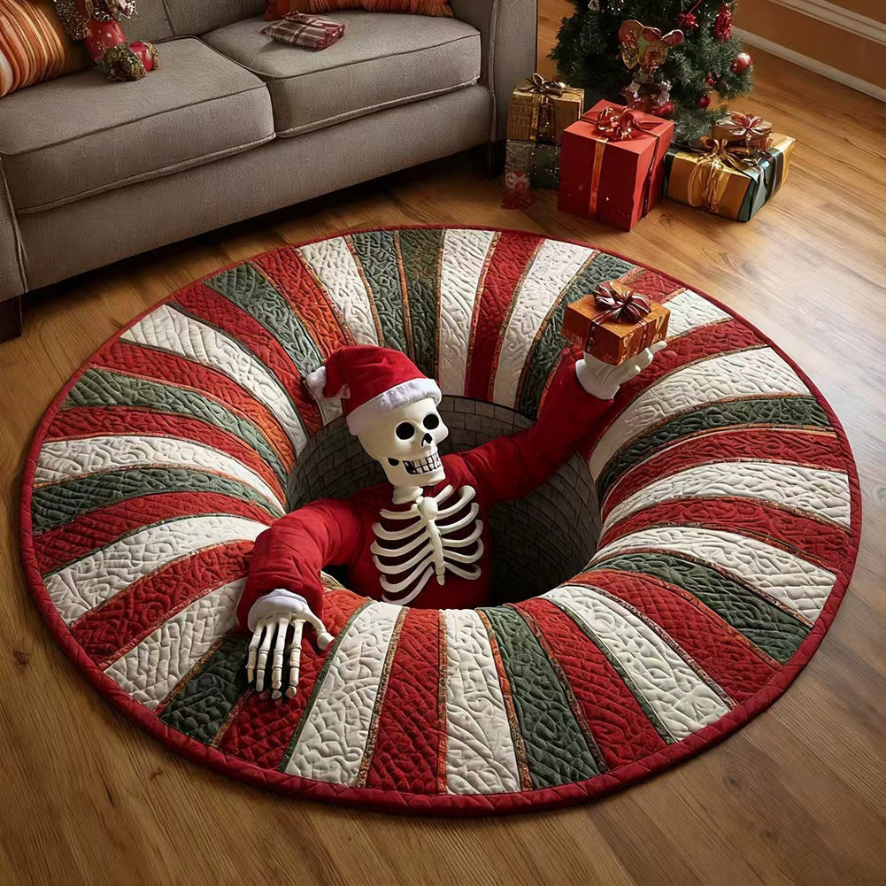 3D Optical Illusion Halloween Rug, Bottomless Hole Spooky Non-Slip Area Rug for Halloween Party & Home Decor