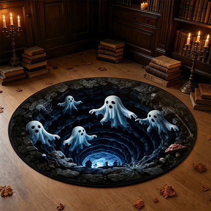 3D Optical Illusion Halloween Rug, Bottomless Hole Spooky Non-Slip Area Rug for Halloween Party & Home Decor