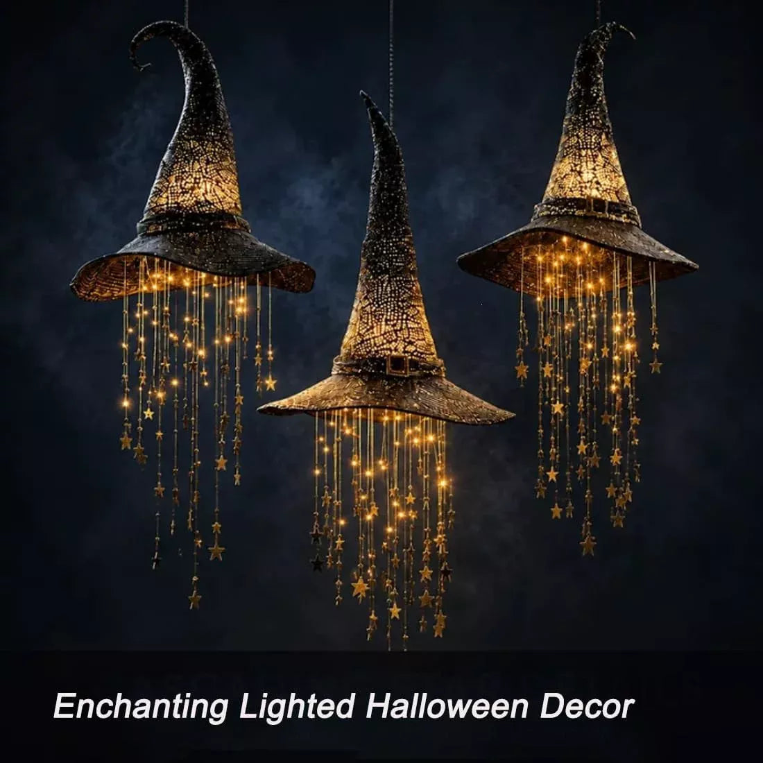 LED Light-Up Witch Hat Hanging Decor | Halloween & Christmas