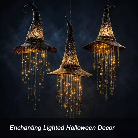 LED Light-Up Witch Hat Hanging Decor | Halloween & Christmas