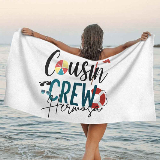 Custom Cousin Crew Beach Towel with Name – Personalized Family Outing Gift