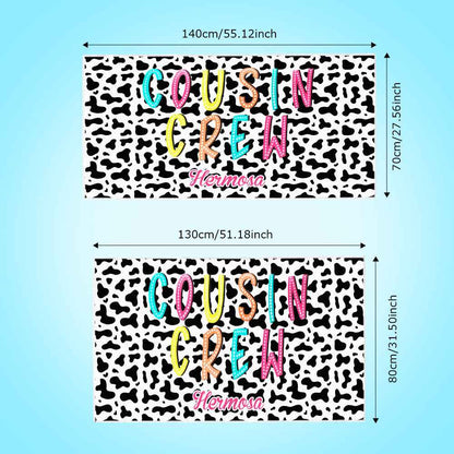 Custom Cousin Crew Beach Towel with Name – Family Reunion Personalized Gift