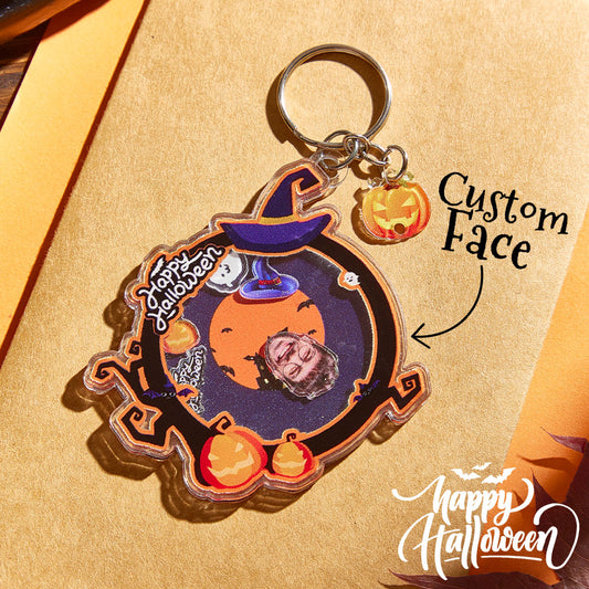 Personalized Halloween Keychain with Face Funny Keychain for Halloween Gifts