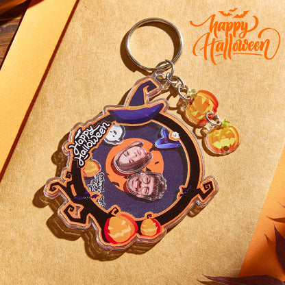 Personalized Halloween Keychain with Face Funny Keychain for Halloween Gifts
