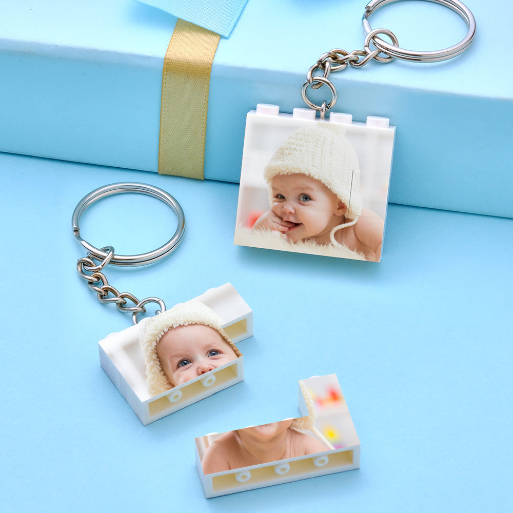 Custom Photo Building Block Keychain – Personalized Photo Gift