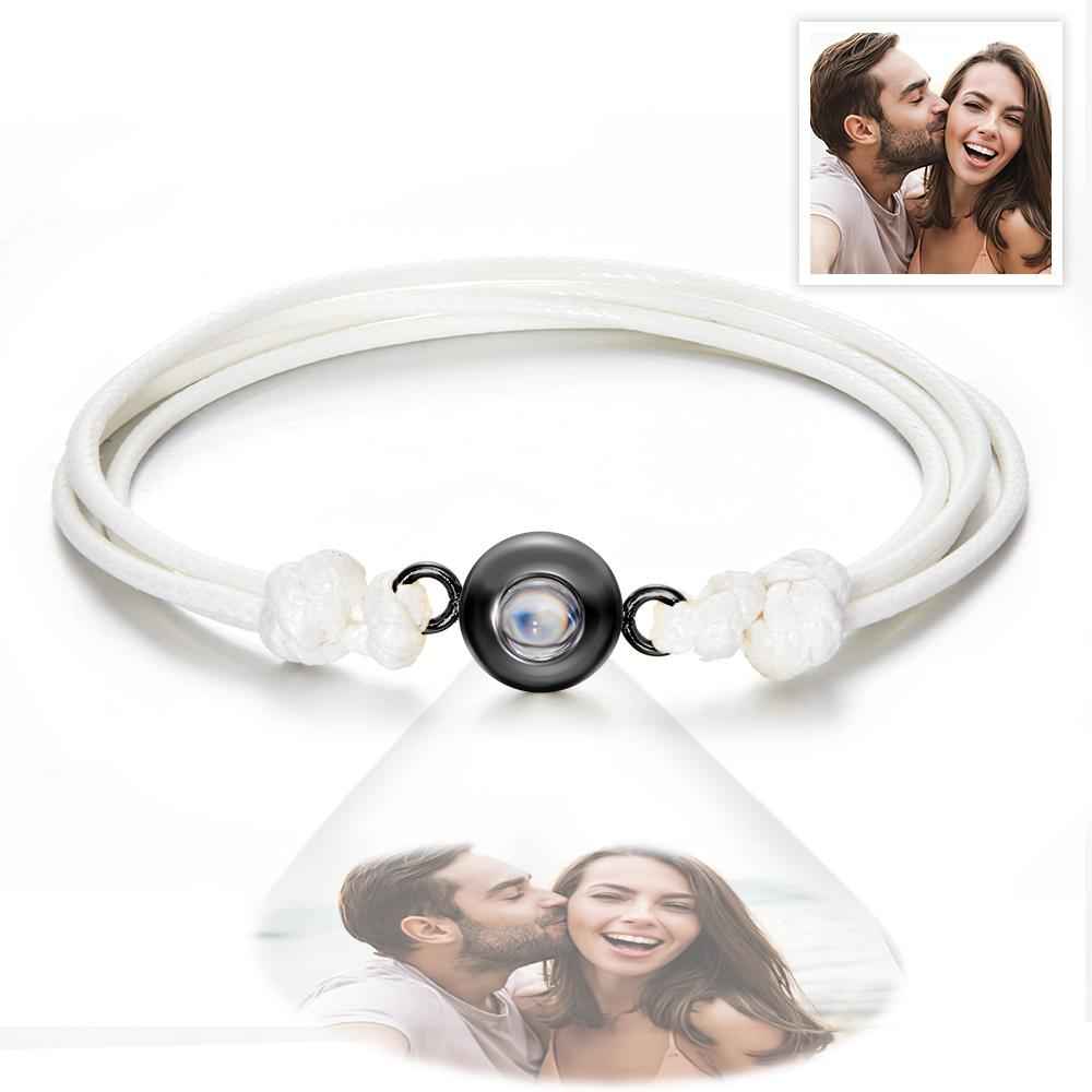 Custom Projection Photo Bracelet Weave Style Colorful Couple Gifts