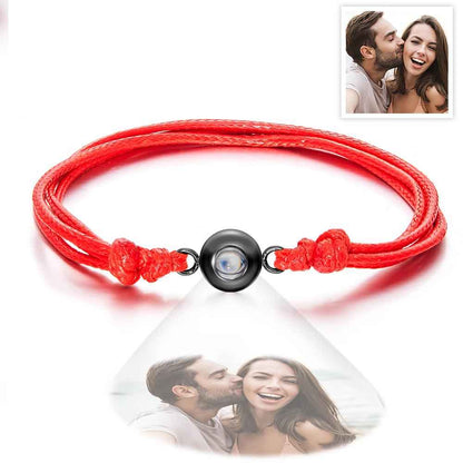 Custom Projection Photo Bracelet Weave Style Colorful Couple Gifts