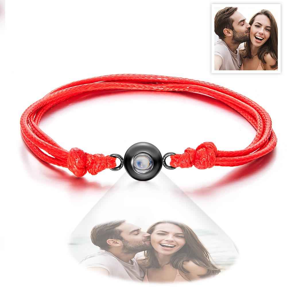 Custom Projection Photo Bracelet Weave Style Colorful Couple Gifts