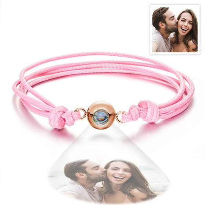 Custom Projection Photo Bracelet Weave Style Colorful Couple Gifts