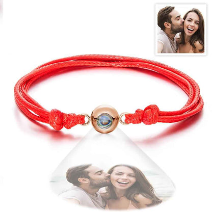 Custom Projection Photo Bracelet Weave Style Colorful Couple Gifts