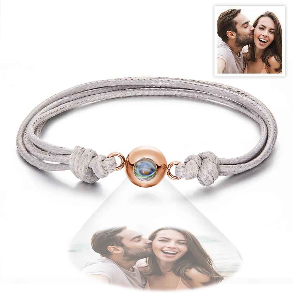 Custom Projection Photo Bracelet Weave Style Colorful Couple Gifts