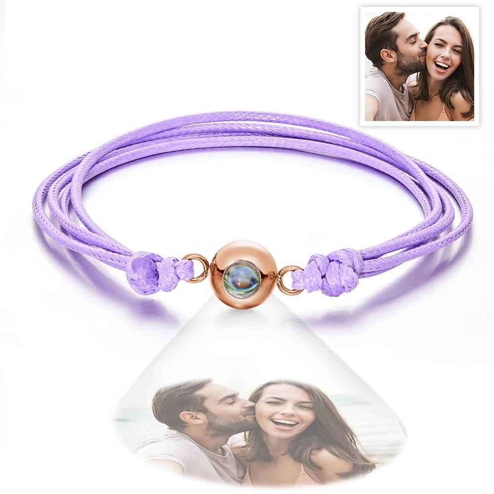 Custom Projection Photo Bracelet Weave Style Colorful Couple Gifts