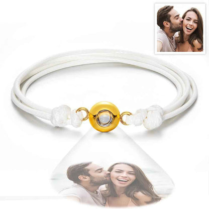 Custom Projection Photo Bracelet Weave Style Colorful Couple Gifts