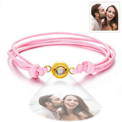 Custom Projection Photo Bracelet Weave Style Colorful Couple Gifts