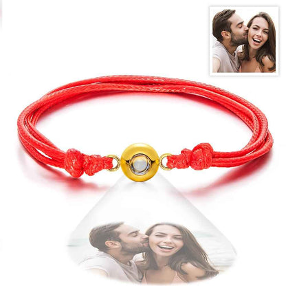 Custom Projection Photo Bracelet Weave Style Colorful Couple Gifts