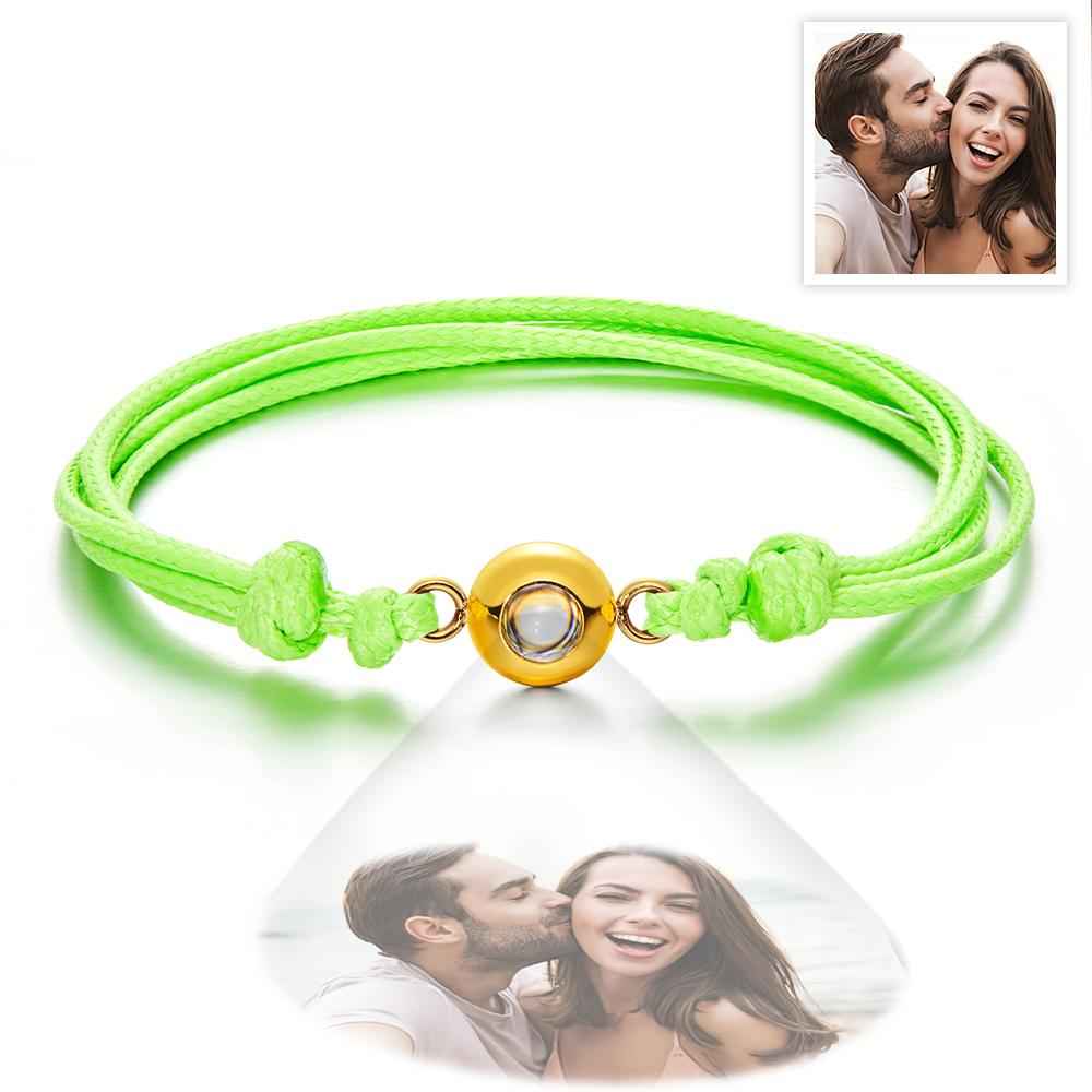 Custom Projection Photo Bracelet Weave Style Colorful Couple Gifts