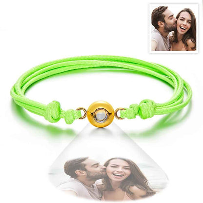Custom Projection Photo Bracelet Weave Style Colorful Couple Gifts