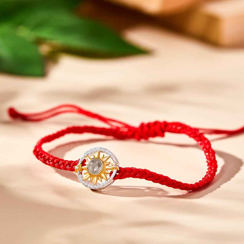 Custom Photo Projection Bracelet Sun Flower Fashion Couple Gifts