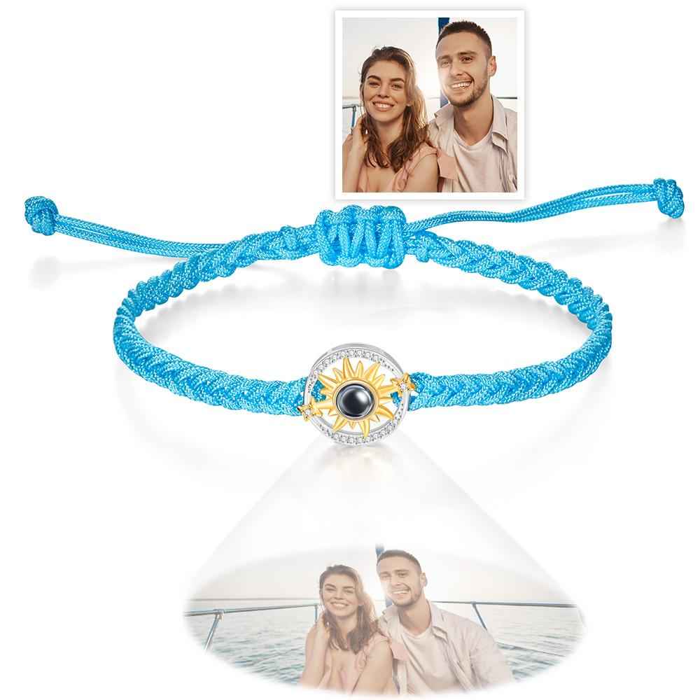 Custom Photo Projection Bracelet Sun Flower Fashion Couple Gifts