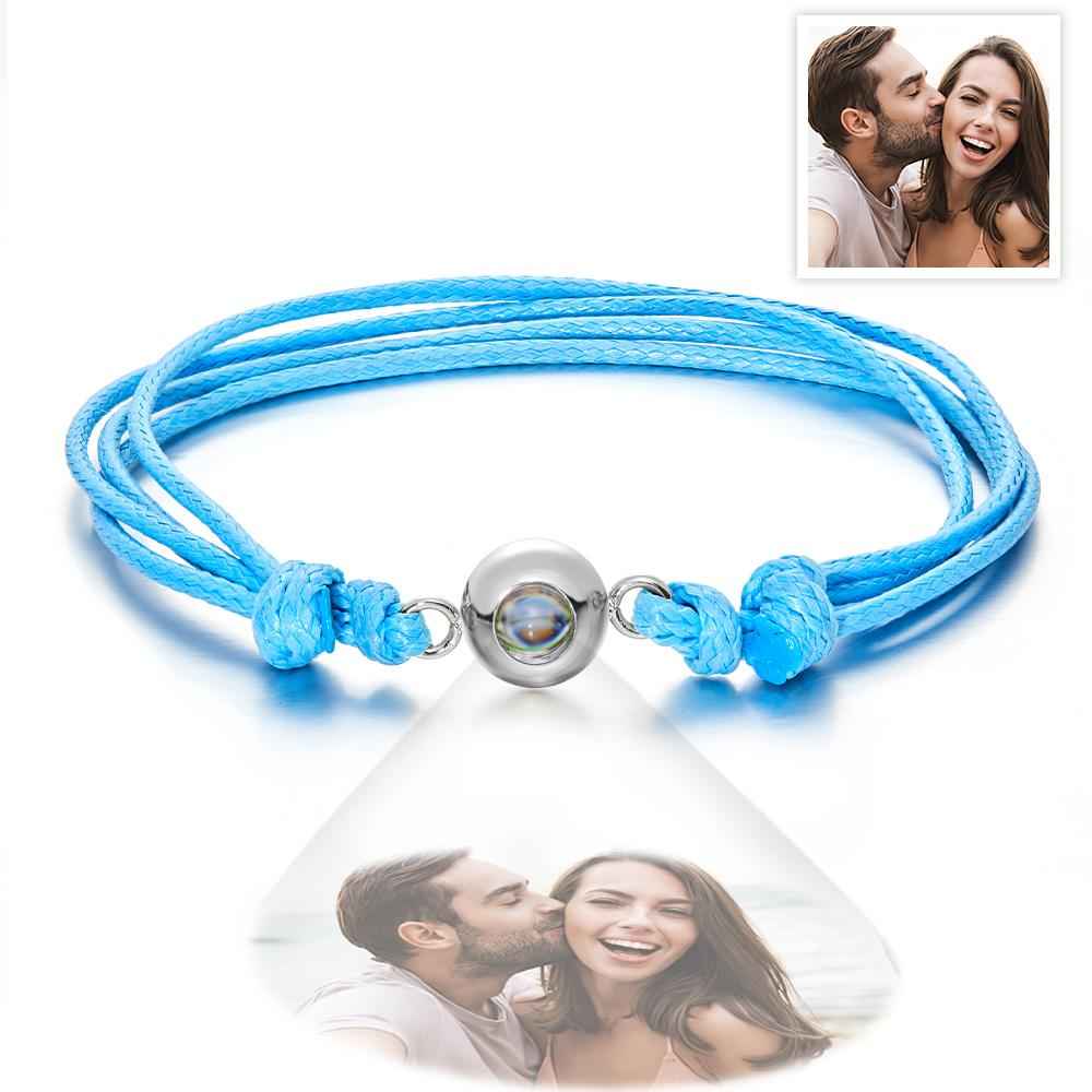 Custom Projection Photo Bracelet Weave Style Colorful Couple Gifts