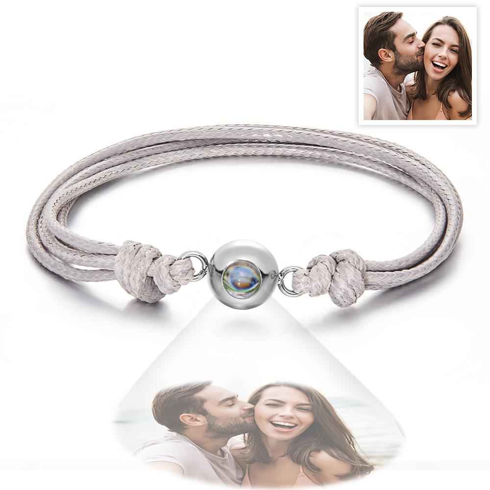 Custom Projection Photo Bracelet Weave Style Colorful Couple Gifts