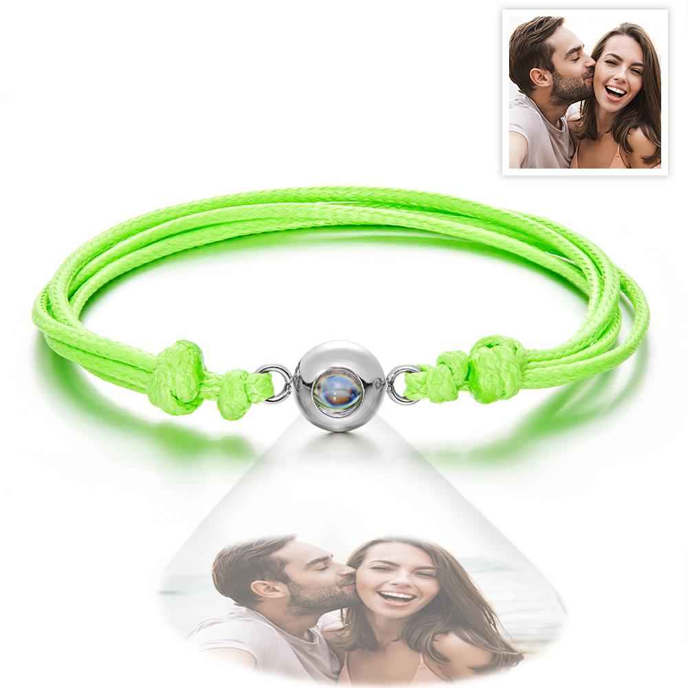 Custom Projection Photo Bracelet Weave Style Colorful Couple Gifts