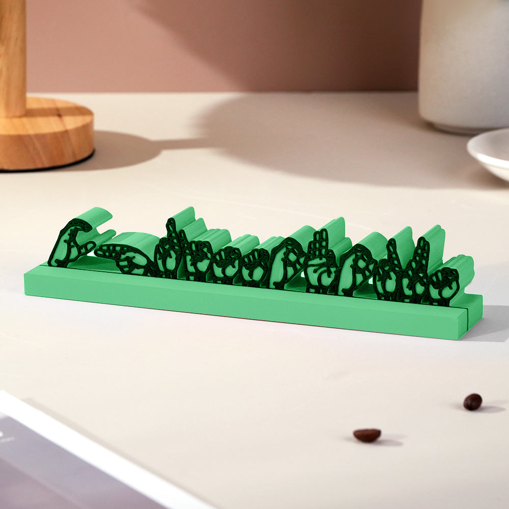 Personalized Sign Language Desk Name Plate – 3D Printed Interpreter & Teacher Gift