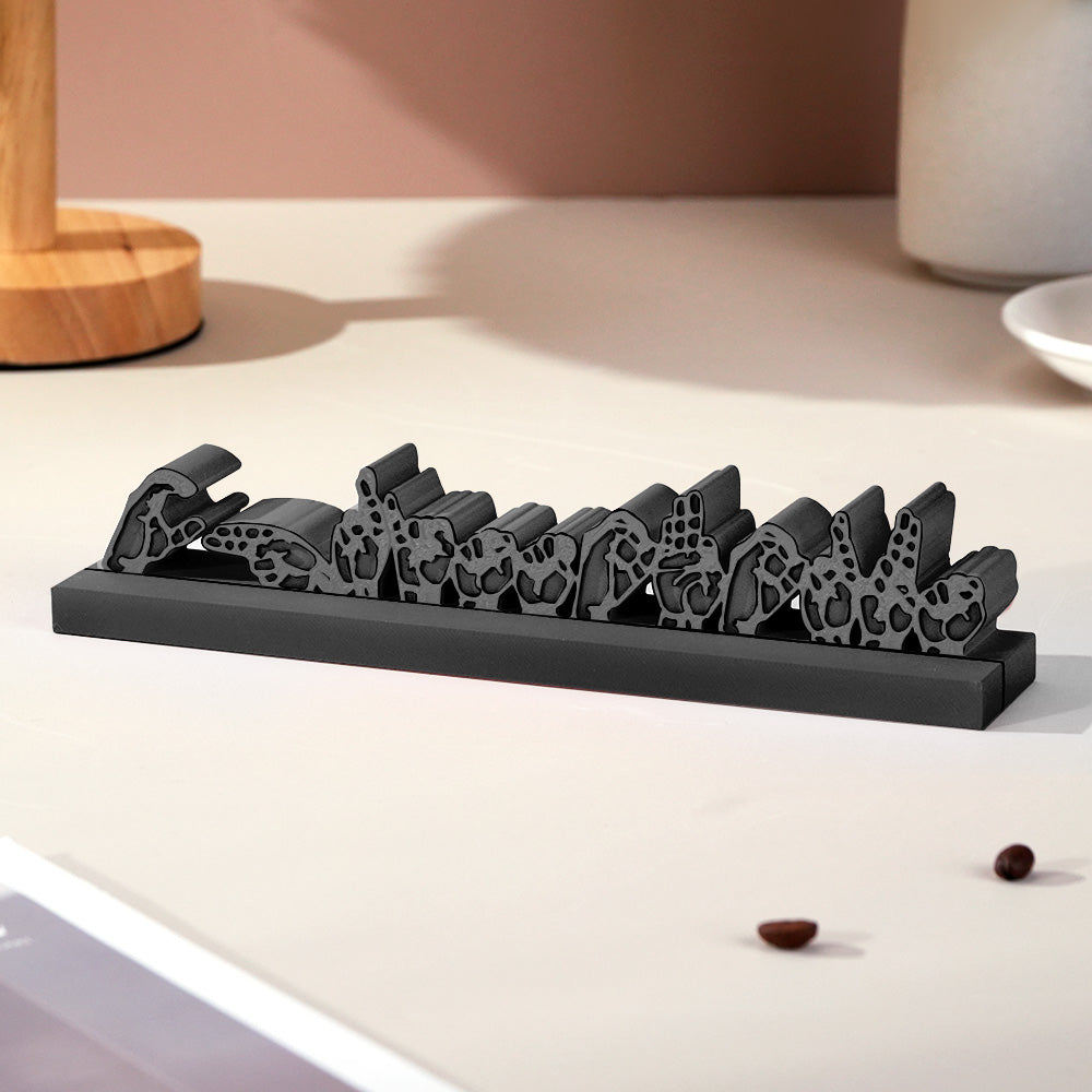 Personalized Sign Language Desk Name Plate – 3D Printed Interpreter & Teacher Gift