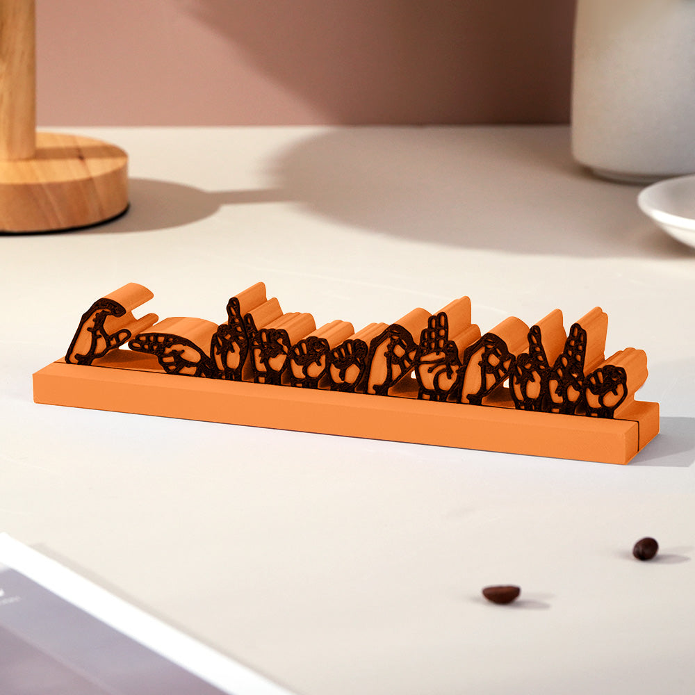 Personalized Sign Language Desk Name Plate – 3D Printed Interpreter & Teacher Gift