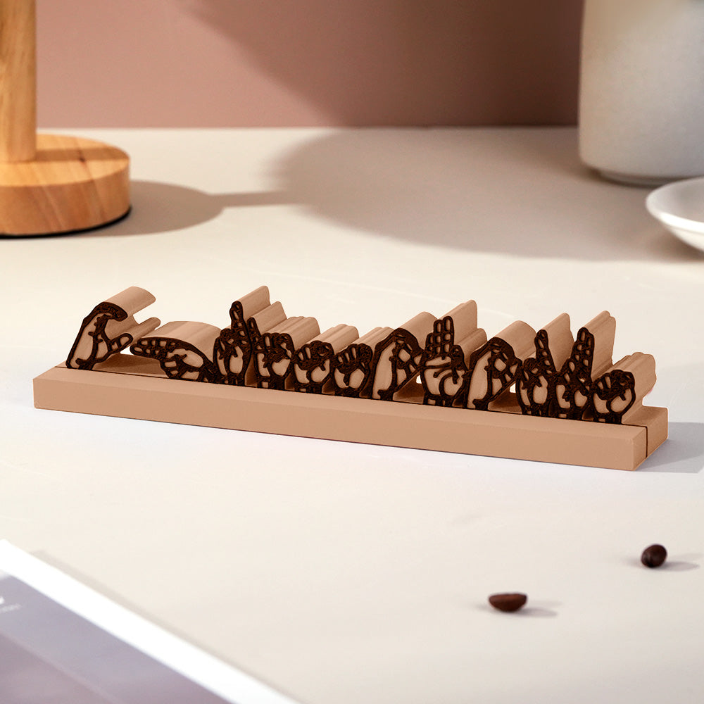 Personalized Sign Language Desk Name Plate – 3D Printed Interpreter & Teacher Gift