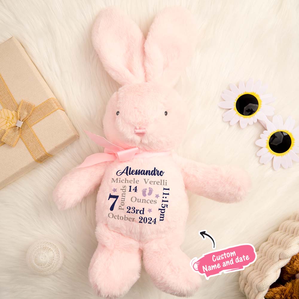 Personalized Bunny Rabbit Plush — Custom Name Gift for Baby & Kids