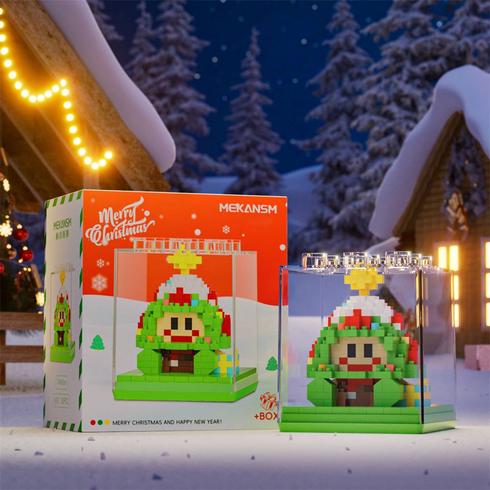 Kerst bouwstenen speelgoed met deksel Kerst bouwstenen speelgoed cadeau voor kinderen