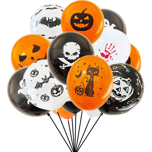 100 globos de látex de Halloween de 12 pulgadas para decoración de fiestas de Halloween.