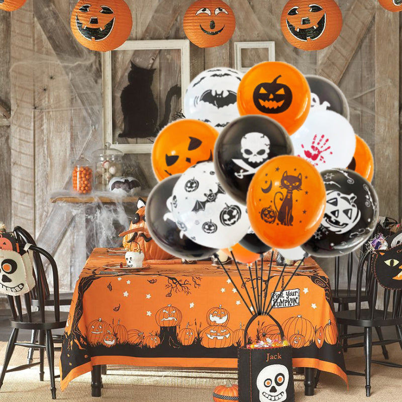 100 globos de látex de Halloween de 12 pulgadas para decoración de fiestas de Halloween.