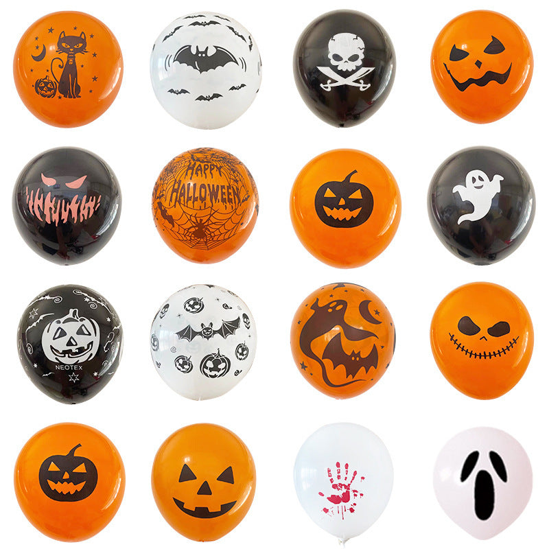 100 globos de látex de Halloween de 12 pulgadas para decoración de fiestas de Halloween.