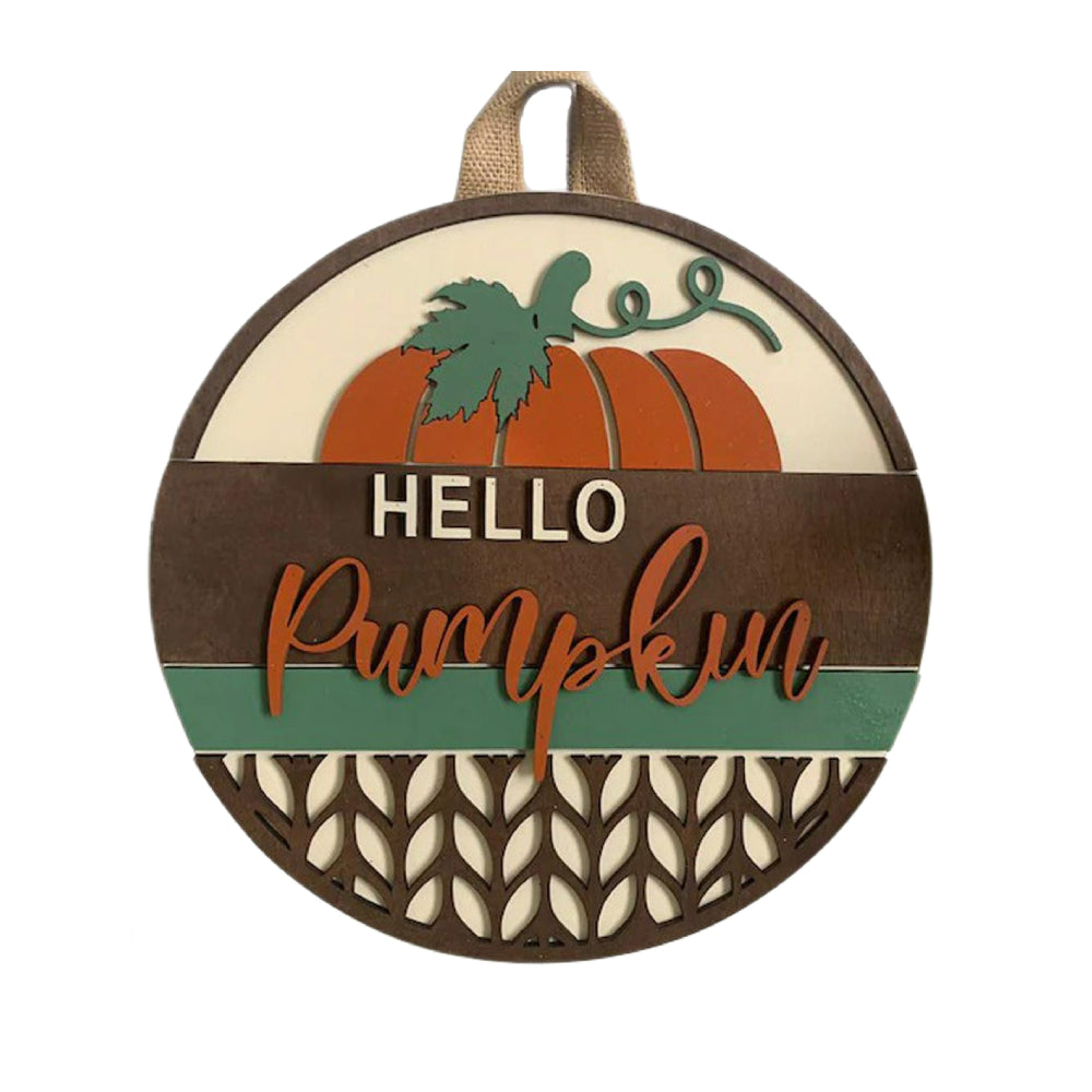 Letrero de bienvenida de otoño para puerta principal, corona de calabaza estilo rústico, decoración para porche, adorno colgante, regalos.