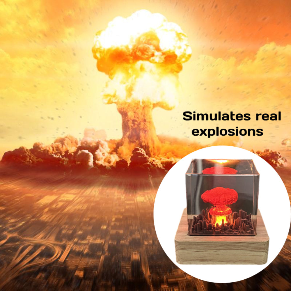 Lámpara de resina con forma de bomba explosiva, luz nocturna de resina con forma de bomba atómica, lámpara de nube de tormenta, decoración para el hogar, regalos