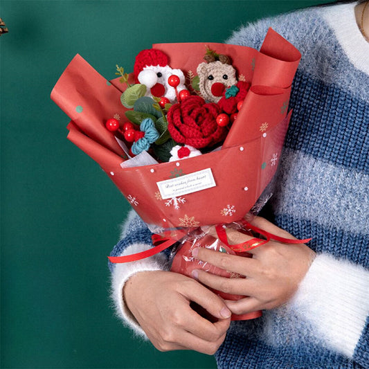 Christmas Crochet Flowers Bouquet