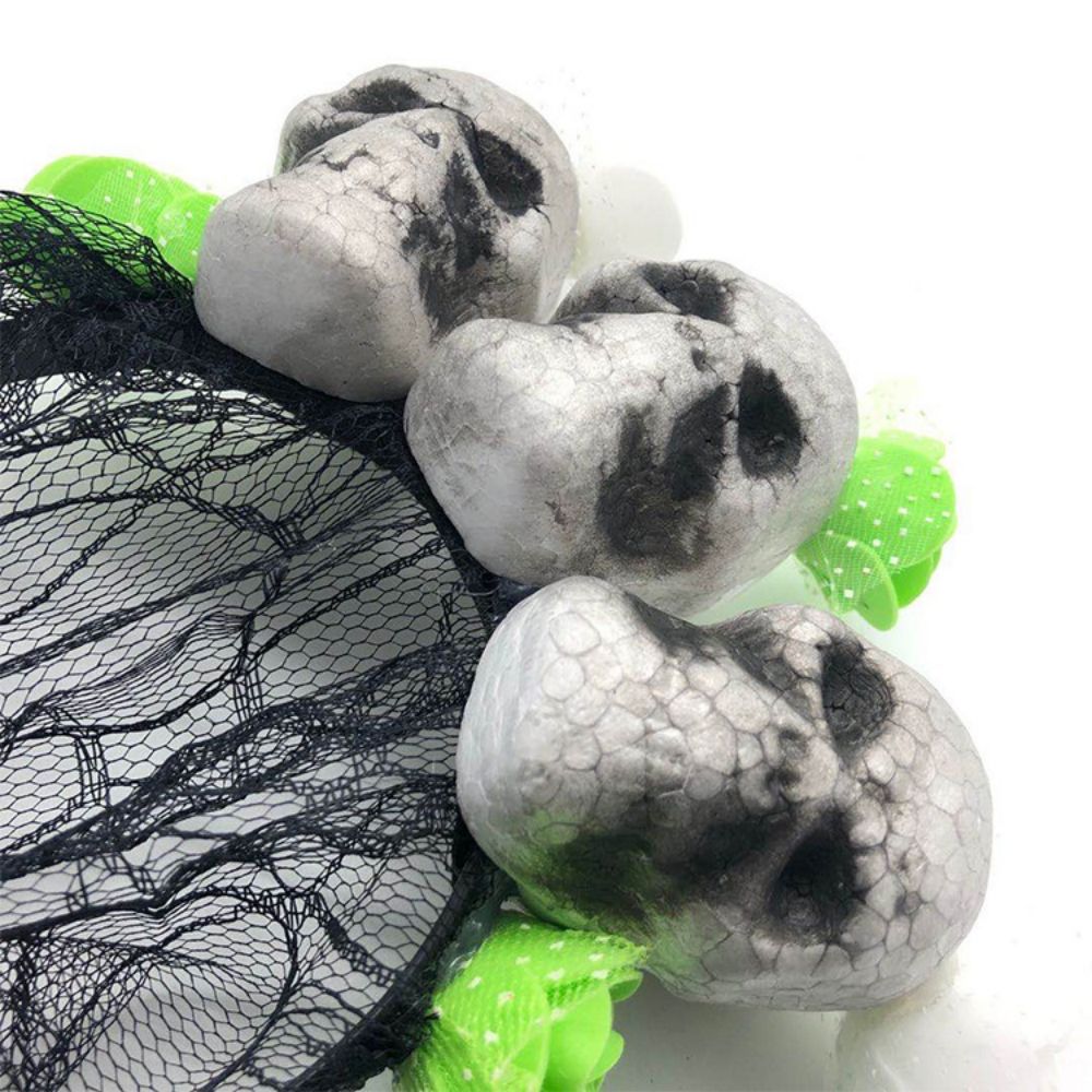 2 diademas de Halloween con velo de calavera, accesorios para disfraces.