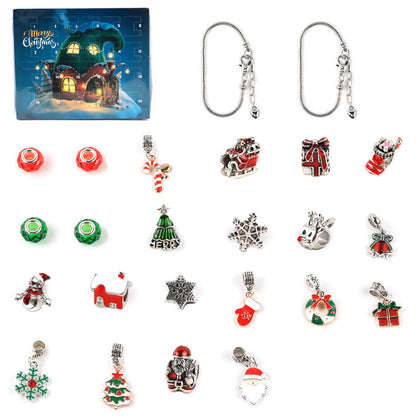 Christmas Charm Surprise Blind Box Charm Bracelet 24 Calendar Countdown Gift Box Bracelet DIY Charms